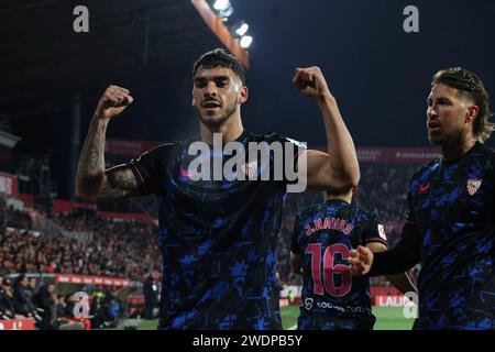 Girona, Spagna. 21 gennaio 2024. 1/21/24GIRONA ESTADIO MONTILIVI 20240121 Girona FC vs Sevilla FC jornada 21 < Credit: CORDON PRESS/Alamy Live News Foto Stock