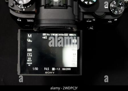 HCMC, VN - gennaio 2024. Fotocamera Mirrorless Sony Alpha A9 Foto Stock