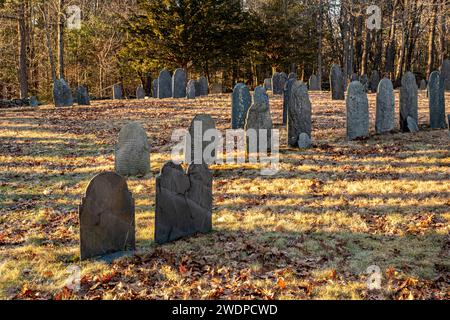 Il Meeting House Hill Cemetery a Princeton, Massachusetts Foto Stock