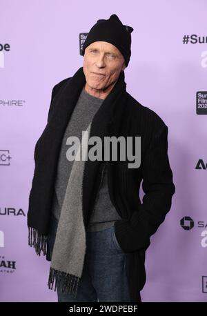 Park City, Stati Uniti. 20 gennaio 2024. Ed Harris arriva alla prima di "Love Lies Bleeding" durante il Sundance Film Festival 2024 tenutosi all'Eccles Theatre il 20 gennaio 2024 a Park City, Utah. © JPA/AFF-USA.com credito: AFF/Alamy Live News Foto Stock