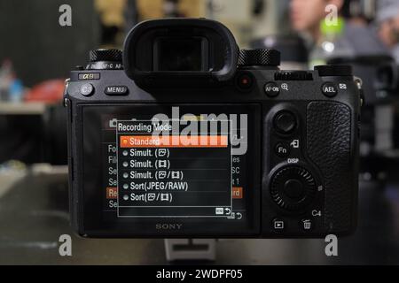 HCMC, VN - gennaio 2024. Fotocamera Mirrorless Sony Alpha A9 Foto Stock