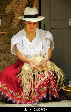 Sud America, Ecuador, Cuenca, Homero Ortega P. & Hijos, Panama Hat Factory Foto Stock