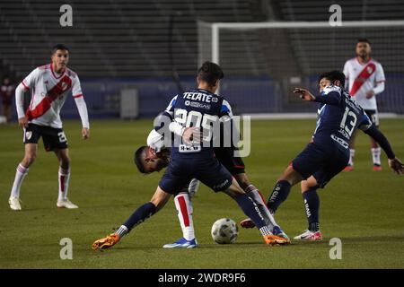 Non esclusiva: 17 gennaio 2024, Dallas, Texas, USA: Il difensore del Monterrey Christian Franco durante l'amichevole partita di calcio internazionale tra Rayados Foto Stock