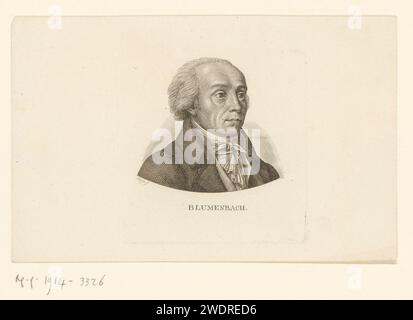 Ritratto van Johann Friedrich Blumenbach, Ernst Ludwig Riepenhausen, 1775 - 1840 carta stampata acciaio incisione persone storiche Foto Stock