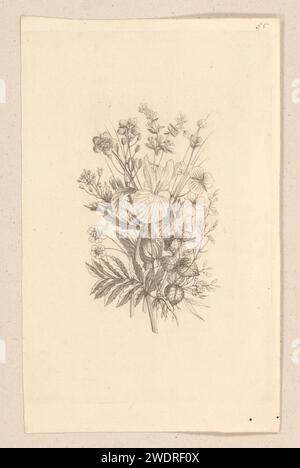 Bouquet di campo, Anonimo, 1805 stampa Un bouquet di campo con iride, farfalle, violette, premio onorario e scordami-nots. La stampa fa parte di un album. Haarlem carta incisione / incisione fiori recisi; nosegay, mazzo di fiori Foto Stock