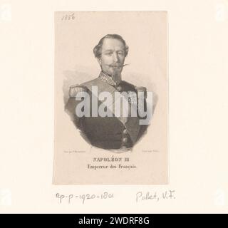 PortraT van Napoleon III, Victor Florence Pollet, dopo Franz Xaver Winterhalter, 1852 - 1870 carta stampata incisione persone storiche. uniformi (militari). imperatore Foto Stock