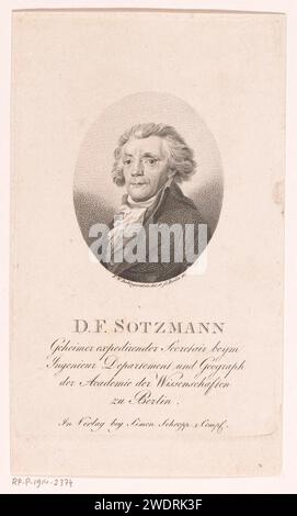 Ritratto van Daniel Friedrich Sotzmann, Friedrich Wilhelm Bollinger, 1798 stampa Berlin paper Historical Persons Foto Stock