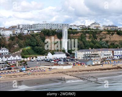 Ascensore per scogliere Shanklin Isle of Wight UK drone, aereo Foto Stock