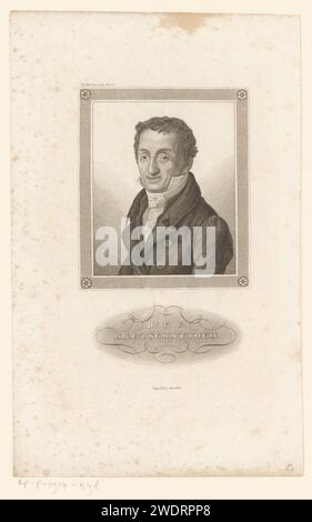 Ritratto van Karl Gottlieb Bretschneider, Johann Georg Nordheim, dopo Johann Christoph Philipp Gutbier, 1840 - 1855 stampa stampata in alto a sinistra Conv. Meyer Lex. N. 374. carta con incisione di persone storiche Foto Stock