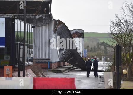 Ex stabilimento Sony Fire, Bridgend Industrial Estate, Galles del Sud Foto Stock