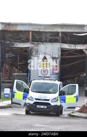 Ex stabilimento Sony Fire, Bridgend Industrial Estate, Galles del Sud Foto Stock