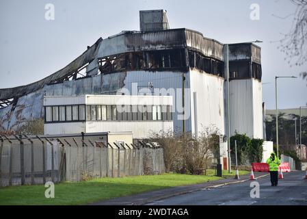 Ex stabilimento Sony Fire, Bridgend Industrial Estate, Galles del Sud Foto Stock