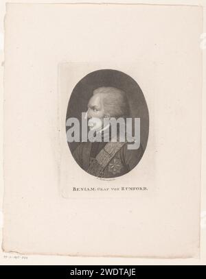 Ritratto van Benjamin Thompson von Rumford, Konrad Westermayr, 1775 - 1834 stampa Germany paper Historical Persons Foto Stock