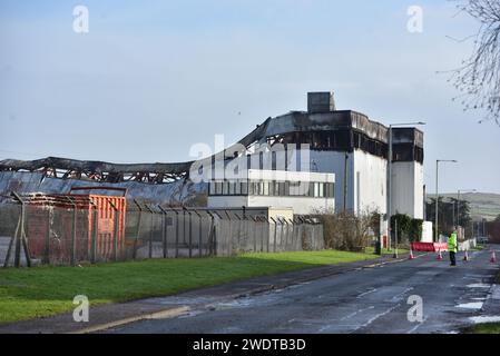 Ex stabilimento Sony Fire, Bridgend Industrial Estate, Galles del Sud Foto Stock