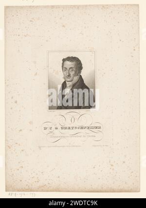 Ritratto van Karl Gottlieb Bretschneider, Johann Georg Nordheim, in onore di Johann Christoph Philipp Gutbier, 1829 - 1840 ca. Stampa carta acciaio incisione persone storiche Foto Stock