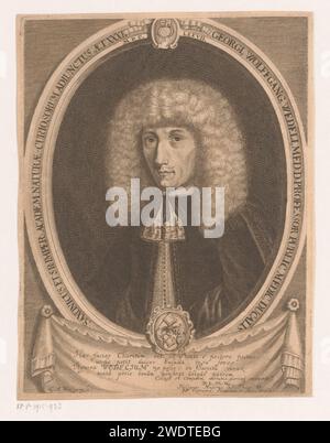 PortraT van Georg Wolfgang Wedel, Georg Andreas Wolfgang, 1675 - 1716 stampa Germania carta incisione persone storiche Foto Stock