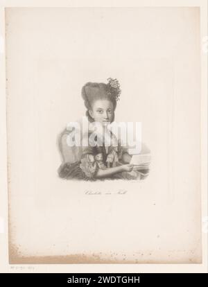 PortraT van Charlotte von Kalb, Auguste Hüssener, 1799 - 1877 carta stampata incisione / incisione di persone storiche. libro. Stili di parrucchiere - AA -  donne. ritratto di uno scrittore Foto Stock