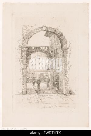 Veduta di Piazza dei signori, Maria van Hohenzollern -Sigmaringen (contessa delle Fiandre), in o prima della 1882 - 1913 stampa di carta incisa via. Piazza dei signori Foto Stock