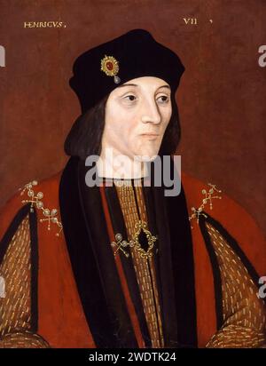 Enrico VII d'Inghilterra (1457-1509), re d'Inghilterra (1485-1509), ritratto dipinto ad olio su tavola 1597-1618 Foto Stock