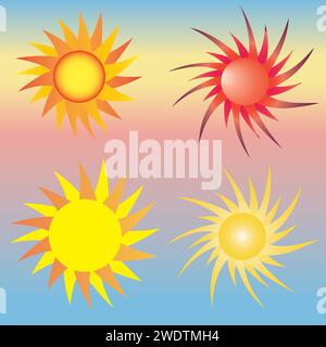 forme a stella con sfondo blu rosa giallo Illustrazione Vettoriale