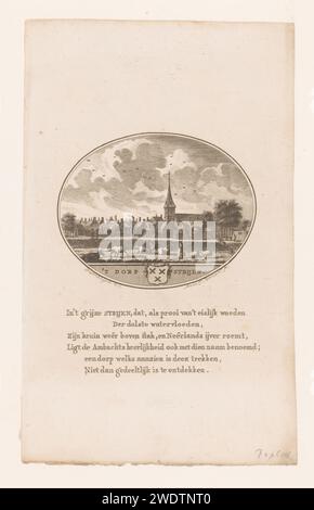 Vista del villaggio di Strijen, Anna Catharina Brouwer, dopo Johannes van Diepenhuijsen, 1791 - 1793 stampa del villaggio di Amsterdam per incisioni su carta. Vista sulla città in generale; 'veduta' randagio Foto Stock