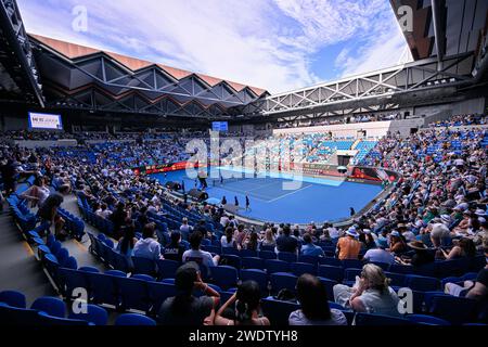 Parigi, Francia. 20 gennaio 2024. Vista generale atmosfera o atmosfera illustrazione della Margaret Court Arena durante il torneo di tennis Australian Open AO 2024 del grande Slam il 20 gennaio 2024 al Melbourne Park in Australia. Crediti: Victor Joly/Alamy Live News Foto Stock