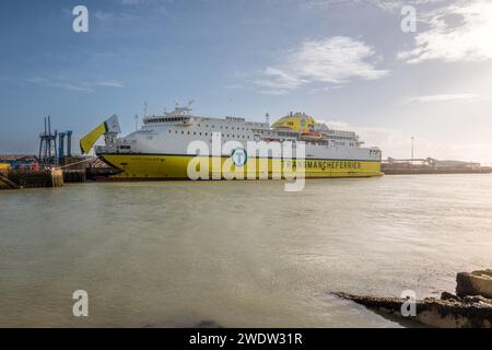 Newhaven, 22 gennaio 2024: Il traghetto da Newhaven a Dieppe parte da Newhaven Foto Stock