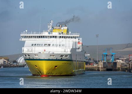 Newhaven, 22 gennaio 2024: Il traghetto da Newhaven a Dieppe parte da Newhaven Foto Stock