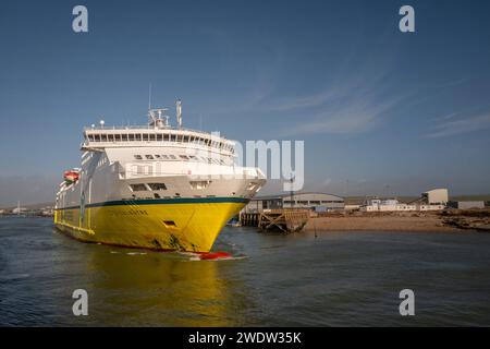 Newhaven, 22 gennaio 2024: Il traghetto da Newhaven a Dieppe parte da Newhaven Foto Stock