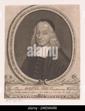 Portret van Philipp Jacob Spener, Joseph de Montalegre, 1700 - 1799 stampa di Norimberga teologo dell'incisione di carta Foto Stock