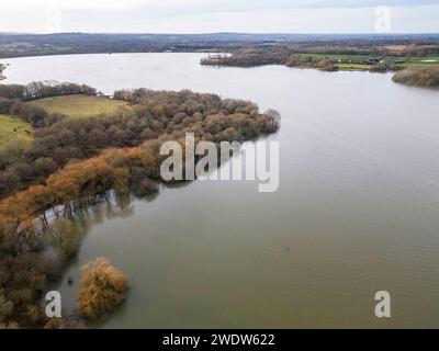 vista aerea del bacino di faggio e della riserva naturale. Popolare tra gli appassionati di birdwatching Foto Stock