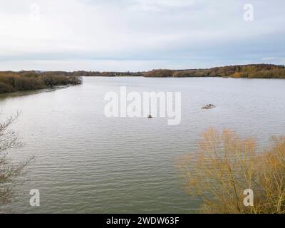 vista aerea del bacino di faggio e della riserva naturale. Popolare tra gli appassionati di birdwatching Foto Stock