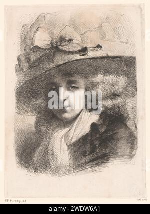 Ritratto di Mrs. Mosion, Dominique Vivant Denon (barone), 1757 - in o prima del 1803 carta stampata incisione persone storiche. head-gear: cappello Foto Stock