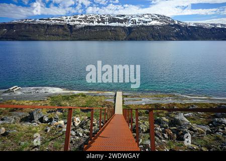 Norvegia, area di riposo di Hellaga a Flostrandveien Foto Stock