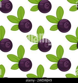 Motivo mirtillo vettoriale senza cuciture Illustrazione Vettoriale