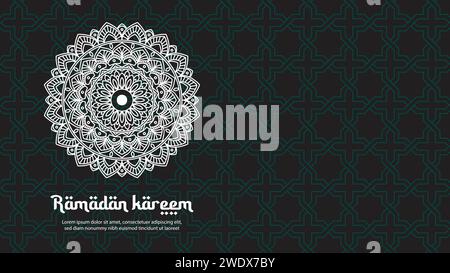 Ramadan Kareem sfondo con motivo senza cuciture e mandala Illustrazione Vettoriale