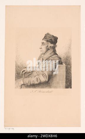 Ritratto van Johann Friedrich Blumenbach, Ludwig Emil Grimm (possibilmente), 1823 - 1863 carta stampata incisione persone storiche Foto Stock