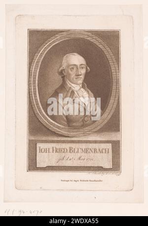 Ritratto van Johann Friedrich Blumenbach, Heinrich Schwenterley, 1789 stampa Göttingen paper Historical Persons Foto Stock