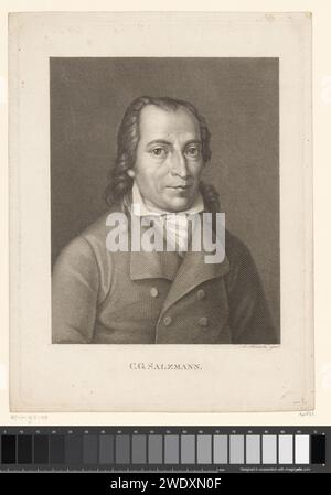 Ritratto van Christian Gotthilf Salzmann, Moritz Steinla, 1801 - 1858 stampa Germania carta incisione persone storiche Foto Stock