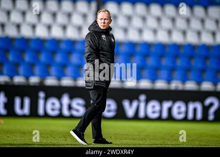 Doetinchem, Nederland. 22 gennaio 2024. DOETINCHEM, 22-01-2024, Stadium De Vijverberg, calcio, Eredivisie olandese, stagione 2023/2024, partita tra De Graafschap e Jong PSV. Allenatore Jong PSV Wil Boessen Credit: Pro Shots/Alamy Live News Foto Stock