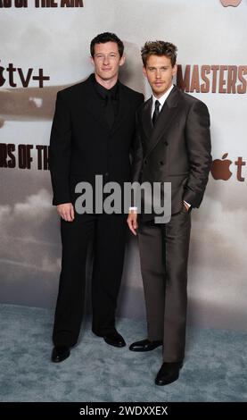 Callum Turner e Austin Butler partecipano alla prima britannica di Masters of the Air al Picturehouse Central, nel centro di Londra. Data immagine: Lunedì 22 gennaio 2024. Foto Stock