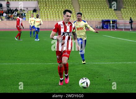 Monaco, Francia. 22 gennaio 2024. © PHOTOPQR/NICE MATIN/Jean Francois Ottonello ; Monaco ; 22/01/2024 ; FIGHT AIDS CUP - 4eme Edition de la Fight AIDS Cup entre les Barbagiuans de Monaco et Cirque FC au stade Louis II - Louis Ducruet 4a edizione della Fight AIDS Cup a Monaco il 22 gennaio 2024 crediti: MAXPPP/Alamy Live News Foto Stock