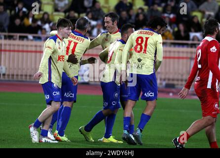 Monaco, Francia. 22 gennaio 2024. © PHOTOPQR/NICE MATIN/Jean Francois Ottonello ; Monaco ; 22/01/2024 ; FIGHT AIDS CUP - 4eme Edition de la Fight AIDS Cup entre les Barbagiuans de Monaco et Cirque FC au stade Louis II - 4a edizione della Fight AIDS Cup a Monaco il 22 gennaio 2024 crediti: MAXPPP/Alamy Live News Foto Stock