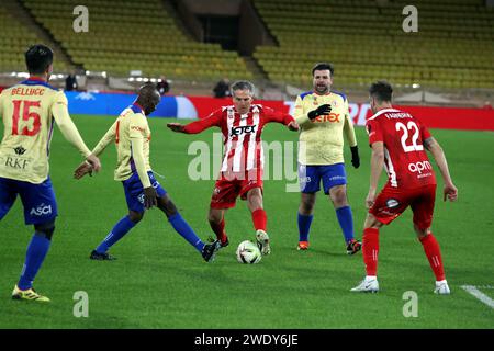 Monaco, Francia. 22 gennaio 2024. © PHOTOPQR/NICE MATIN/Jean Francois Ottonello ; Monaco ; 22/01/2024 ; FIGHT AIDS CUP - 4eme Edition de la Fight AIDS Cup entre les Barbagiuans de Monaco et Cirque FC au stade Louis II - Claude Puel 4a edizione della Fight AIDS Cup a Monaco il 22 gennaio 2024 crediti: MAXPPP/Alamy Live News Foto Stock