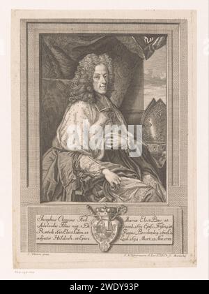Ritratto di Jozef Klemens, Elettore e Arcivescovo van Keulen, Joseph Anton Zimmermann, dopo Joseph Vivien, 1715 - 1797 stampa su carta München incisione di persone storiche Foto Stock