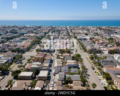 Vista aerea di Huntington Beach, Orange County, California USA Foto Stock