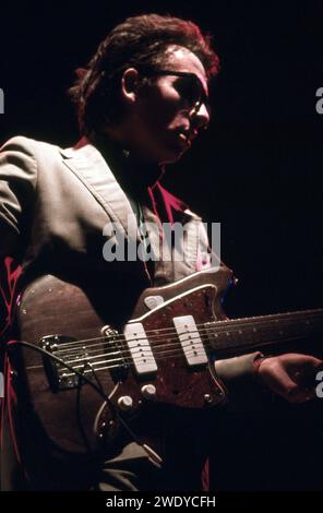 Elvis Costello in concerto nel 1979 crediti: MpiRR / MediaPunch Foto Stock