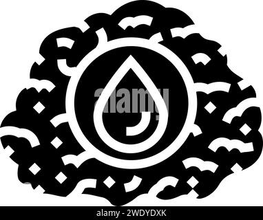 illustrazione vettoriale dell'icona glifo dell'industria delle sabbie bituminose Illustrazione Vettoriale