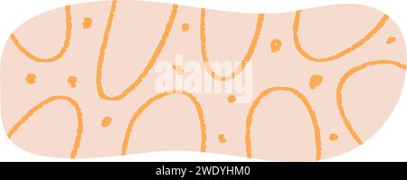 Forme astratte in colori vivaci, scarabocchi disegnati a mano per un design geometrico. Illustrazione vettoriale piatta isolata su sfondo bianco. Illustrazione Vettoriale