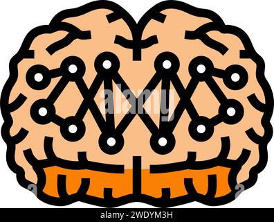 illustrazione vettoriale dell'icona a colori della neurologia della connettività neurale Illustrazione Vettoriale